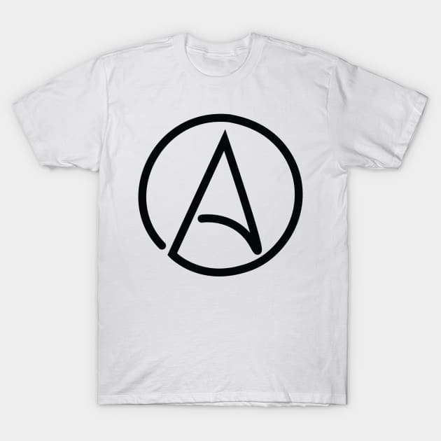 Atheist Symbol T-Shirt T-Shirt by godlessmom